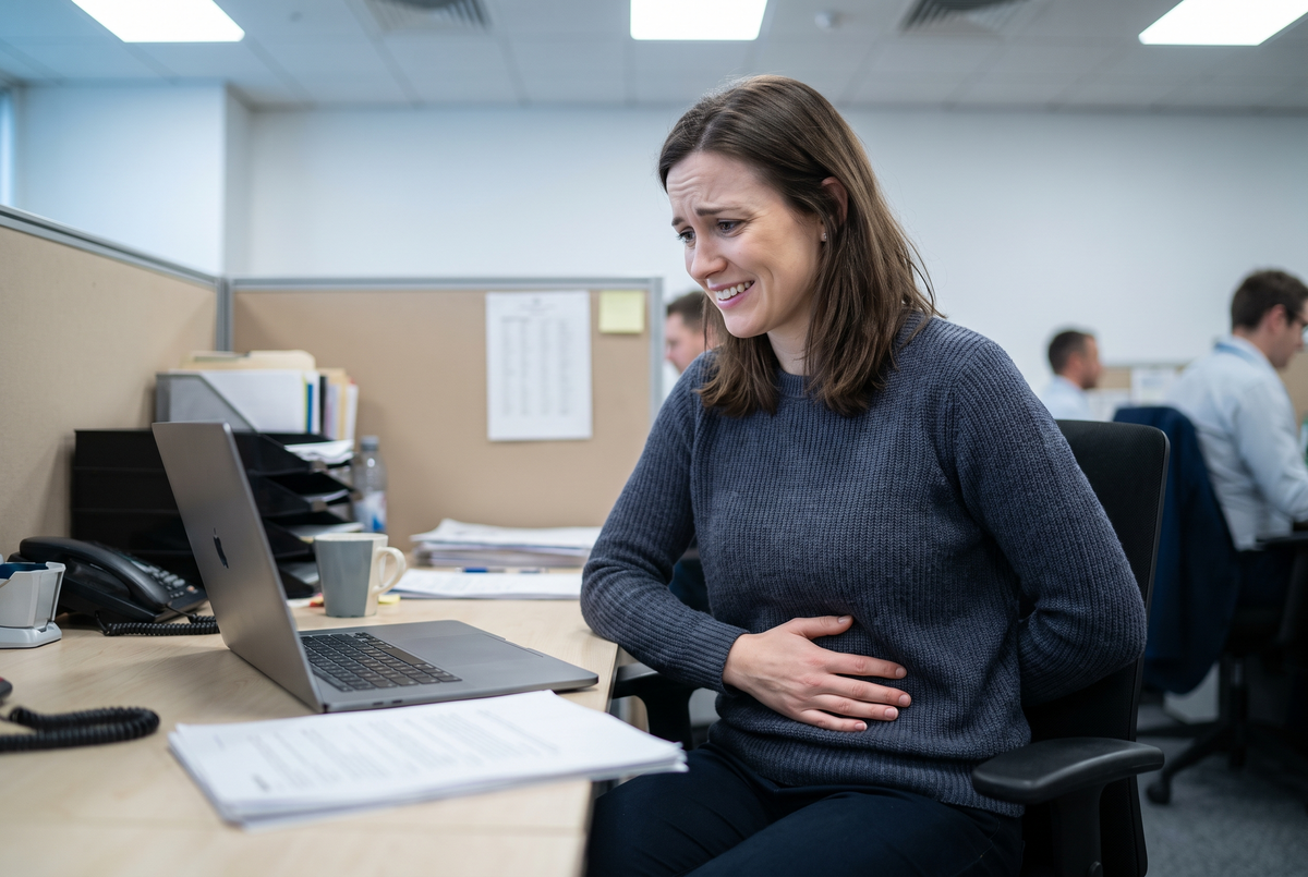Au bureau, une crampe et pas de bouillotte sous la main